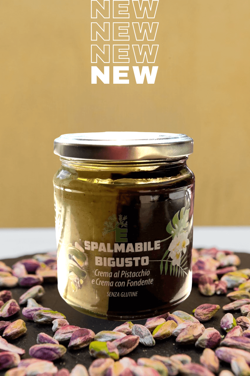 Crema Bigusto Pistacchio e Cioccolato Fondente.